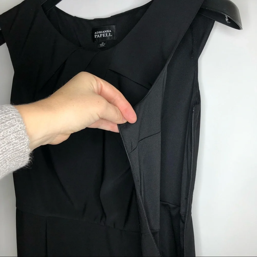 ADRIANNA PAPELL little black dress with decorative chest and back; size … - Picture 4 of 13